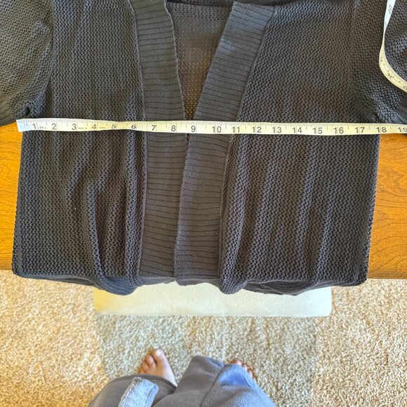 George short sleeved black long sweater crochet look office casual - Picture 9 of 9